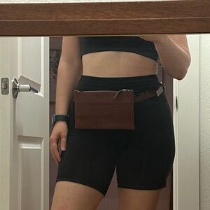Calvin Klein Brown Leather Waist Belt Fanny Pack